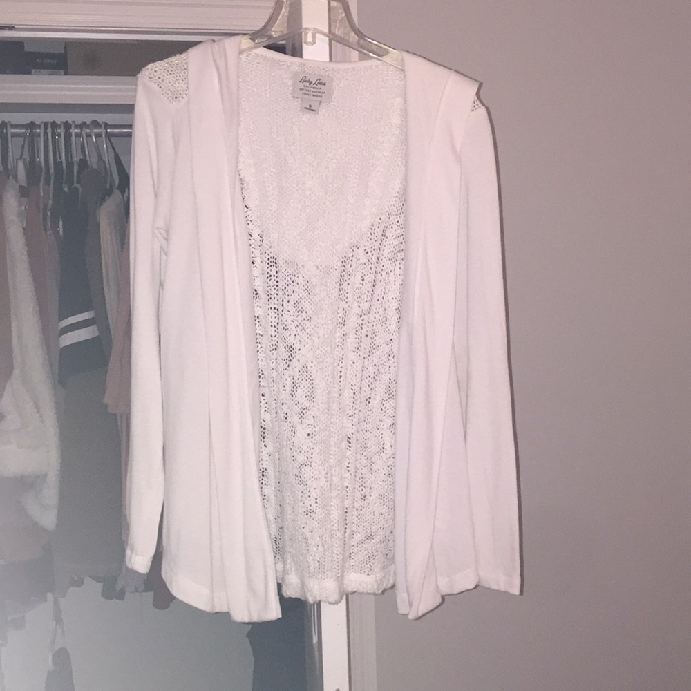 White lucky cardigan